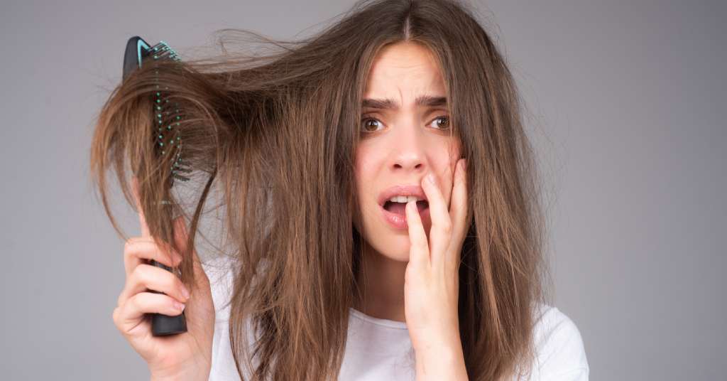 damaged and frizzy hair